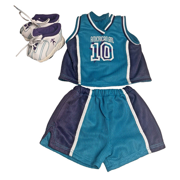 American Girl Pleasant Company Vintage Basketball Jersey Outfit & Gym Shoes 1999 - Picture 1 of 12